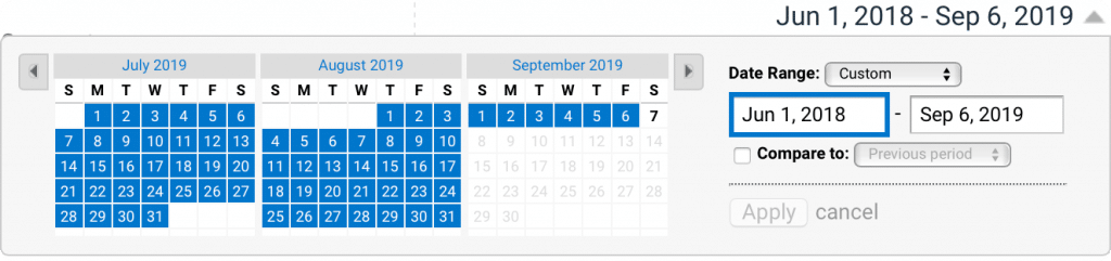 Google Analytics Set Date Range